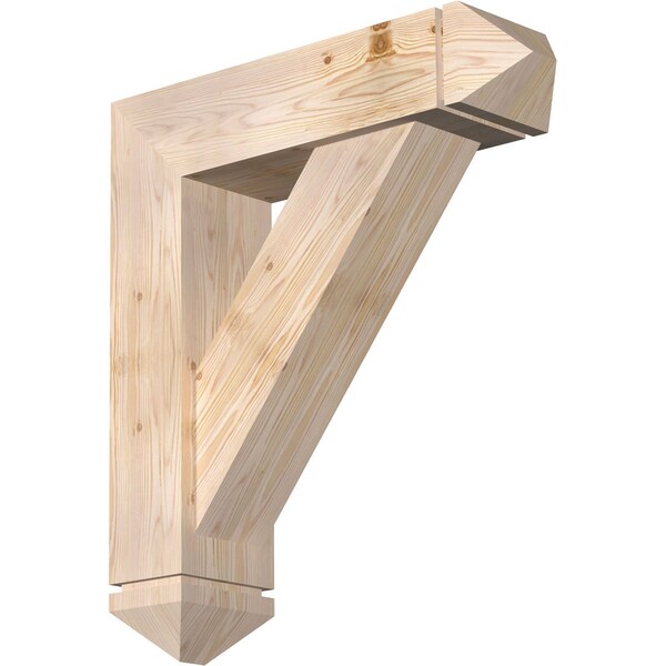 Ekena Millwork Traditional Arts and Crafts Smooth Bracket w/ Offset Brace, Douglas Fir, 7 1/2"W x 28"D x 32"H BKT0806X28X32TRA03SDF - main